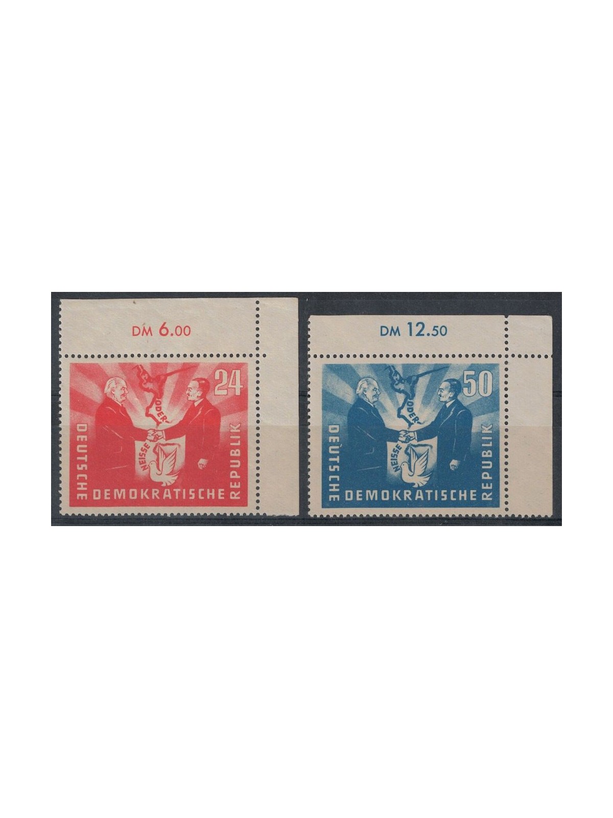 GERMANY DDR 1951 Friendship with Poland 2v MNH**