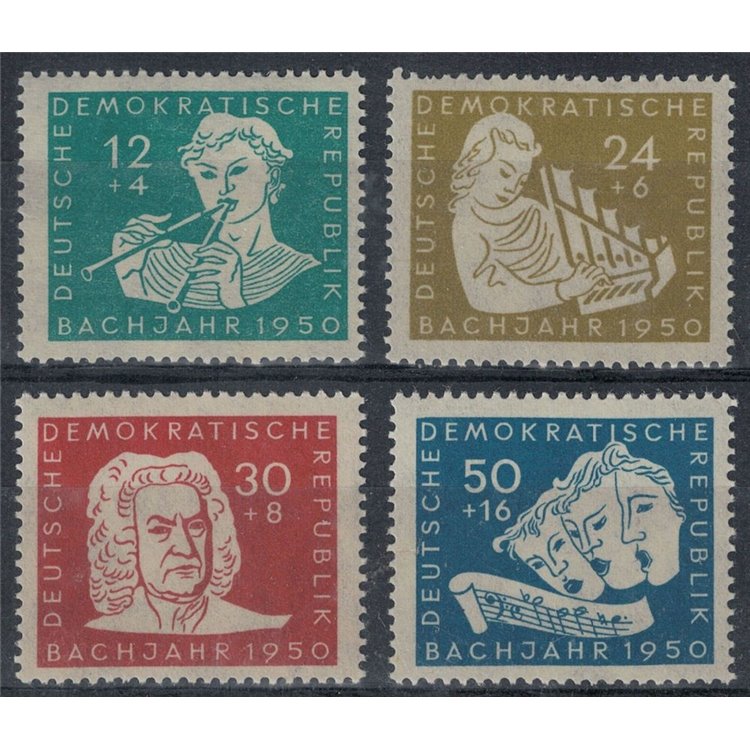 GERMANY DDR 1950 Johann Sebastian Bach 4v MNH**
