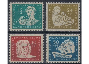 GERMANIA DDR 1950 Johann Sebastian Bach 4v MNH**