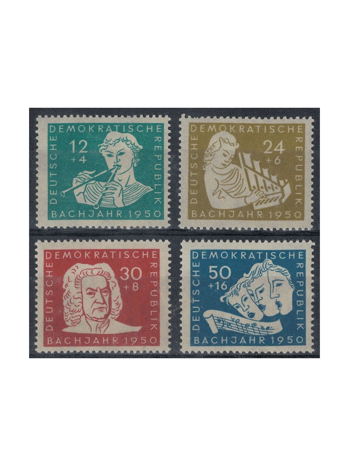 GERMANY DDR 1950 Johann Sebastian Bach 4v MNH**
