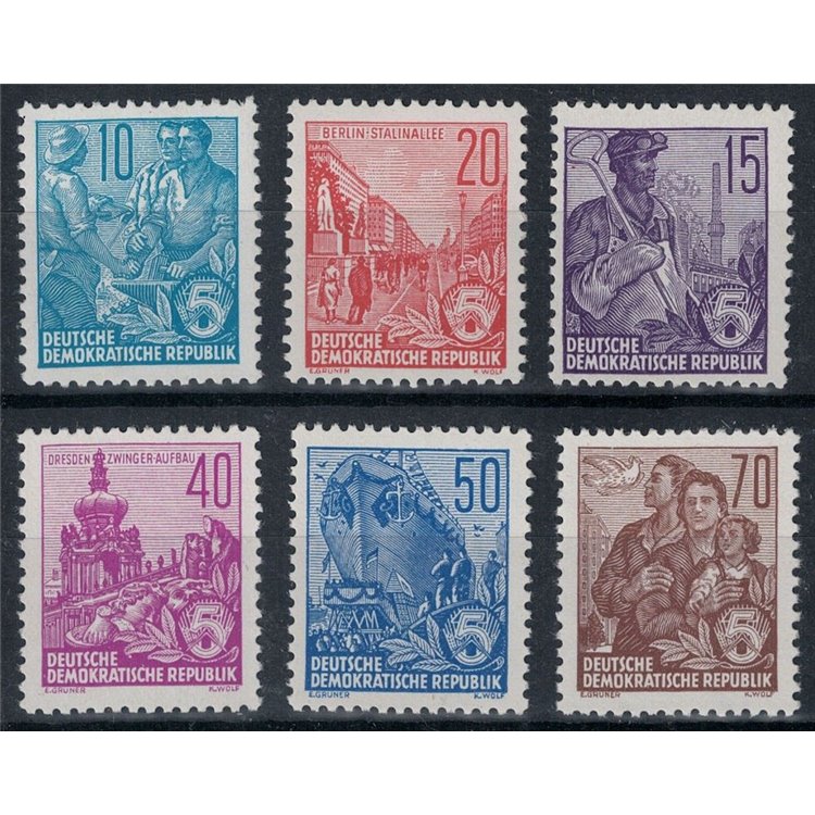GERMANY DDR 1955 New Five-Year Plan 6v MNH**