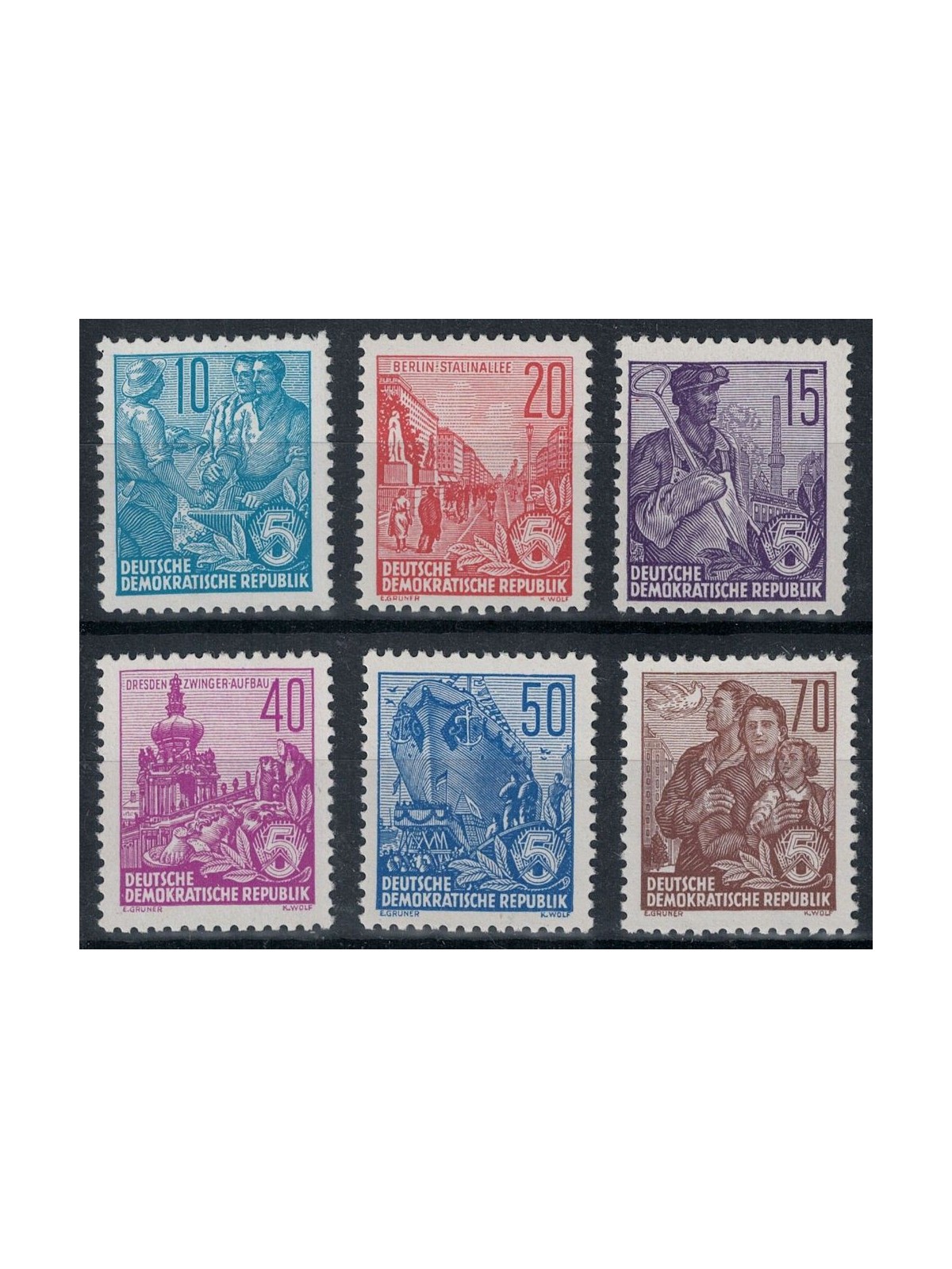 GERMANIA DDR 1955 Nuovo piano quinquennale 6v MNH**