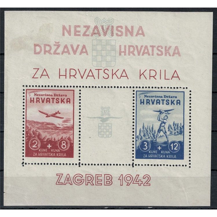 CROATIA 1942 Pro Aviation s/s MNH**