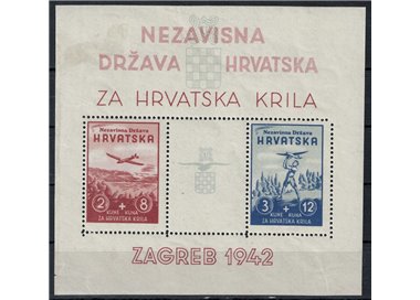 CROATIA 1942 Pro Aviation s/s MNH**