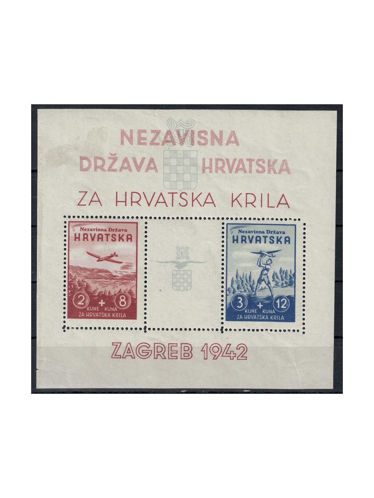CROAZIA 1942 Pro aviazione BF MNH**