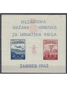 CROAZIA 1942 Pro aviazione (non dentellato) BF MNH**