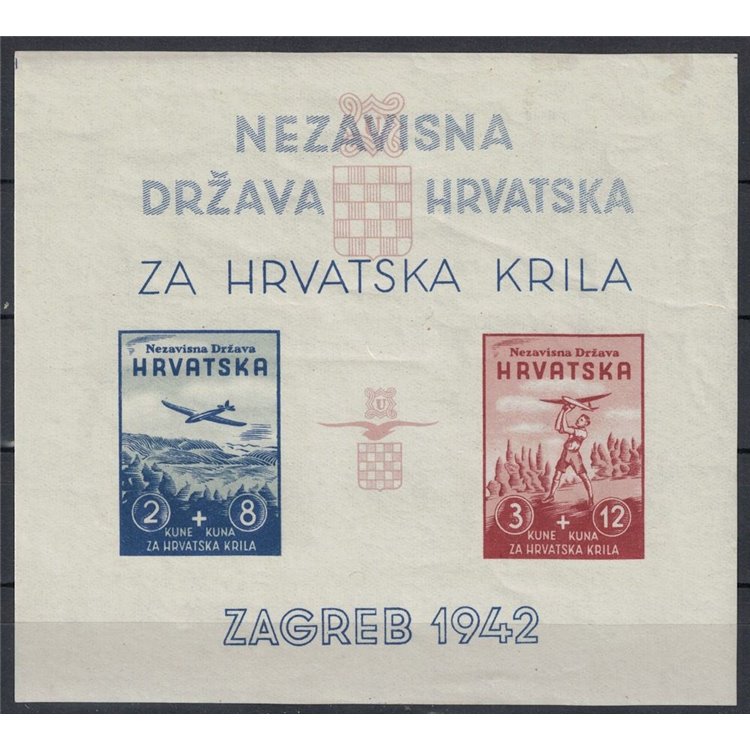 CROATIA 1942 Pro aviation (imperforate) s/s MNH**