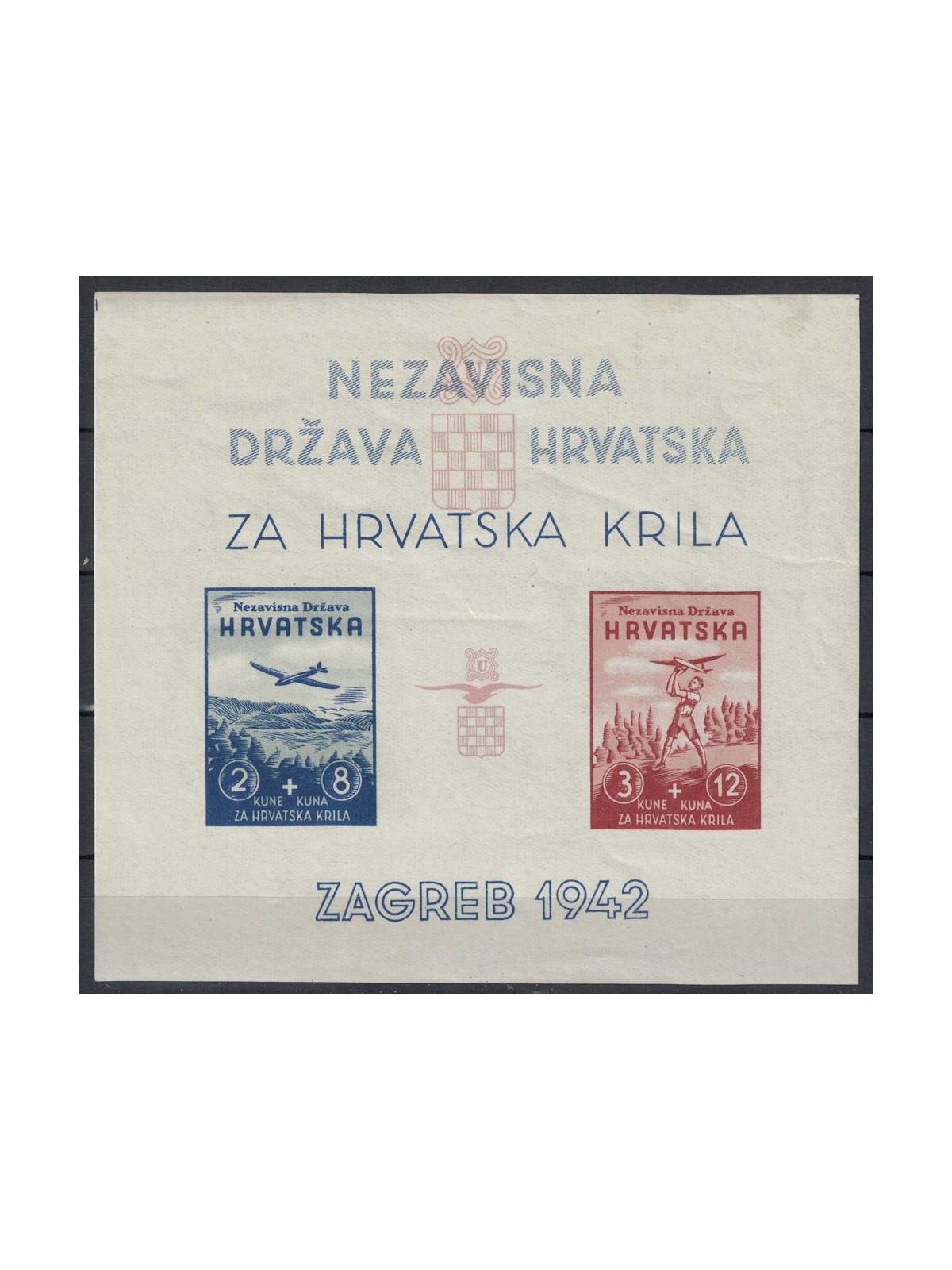 CROAZIA 1942 Pro aviazione (non dentellato) BF MNH**