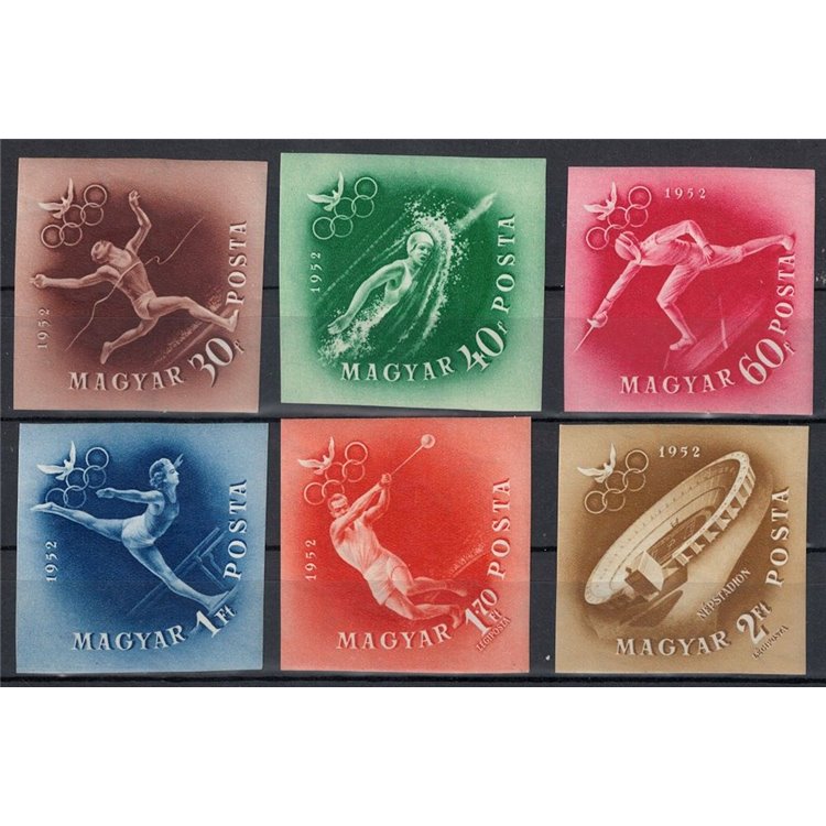 UNGHERIA 1952 Giochi Olimpici (non dentellati) 6v MNH**