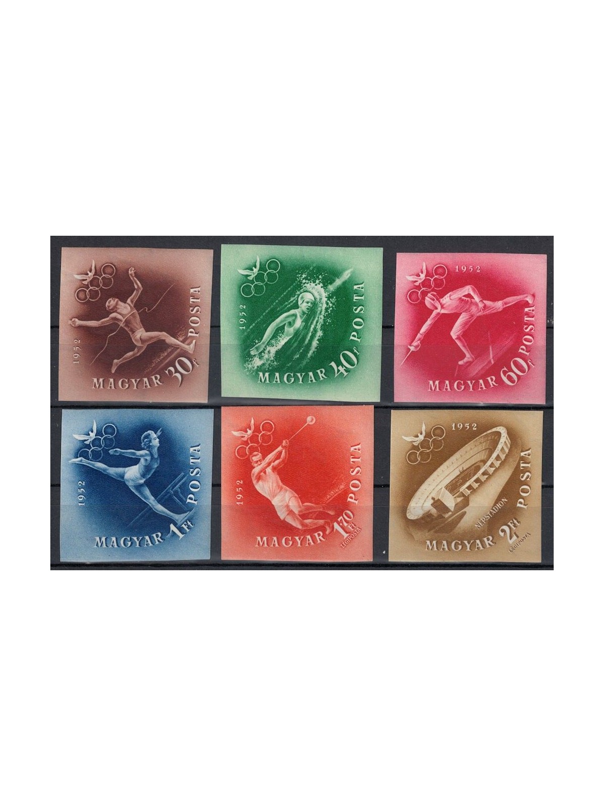 UNGHERIA 1952 Giochi Olimpici (non dentellati) 6v MNH**