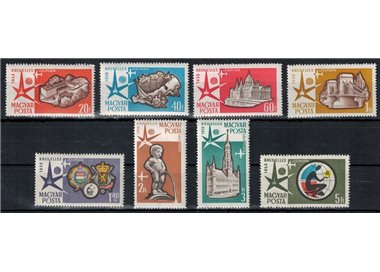HUNGARY 1958 World Exhibition, airmail 8v MNH**