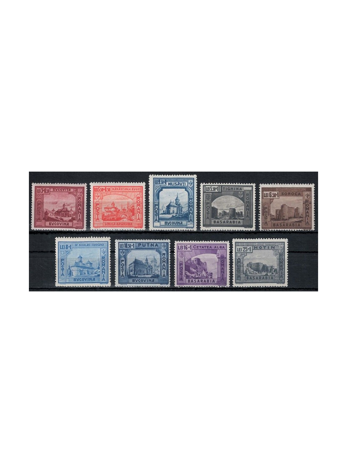 ROMANIA 1941 Bessarabia e Bucovina 2ª serie 9v MNH**