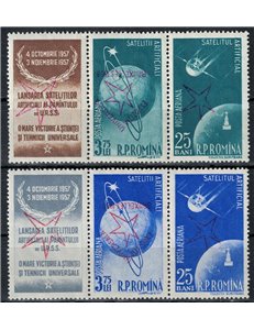 ROMANIA 1957 Orbiting satellites 4v MNH**