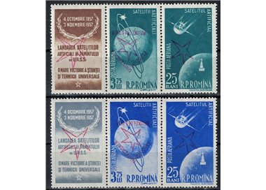 ROMANIA 1957 Satelliti orbitanti 4v MNH**