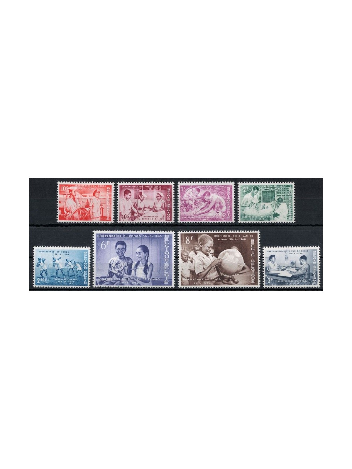 BELGIO 1960 Indipendenza del Congo 8v MNH**