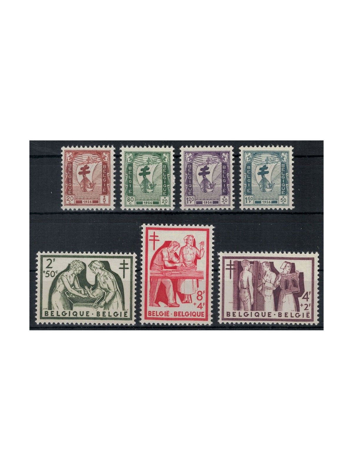 BELGIUM 1956 Pro opera nazionale antituberculosis 7v MNH**
