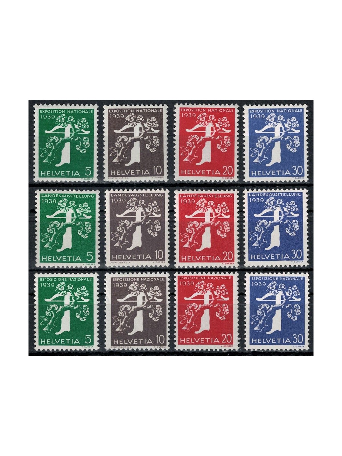SWITZERLAND 1939 Opening of the National Exhibition 12v MNH**