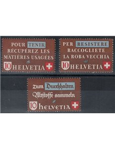 SVIZZERA 1942 Propaganda materie usate 3v MNH**