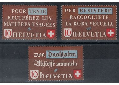 SWITZERLAND 1942 Propaganda used materials 3v MNH**