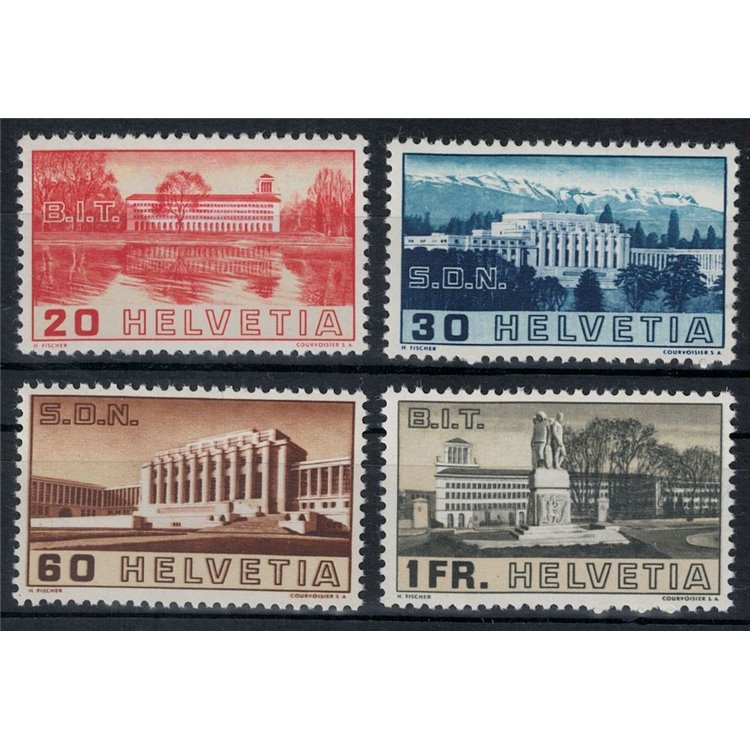SVIZZERA 1938 Palazzo S.D.N. e B.I.T. 4v MNH**