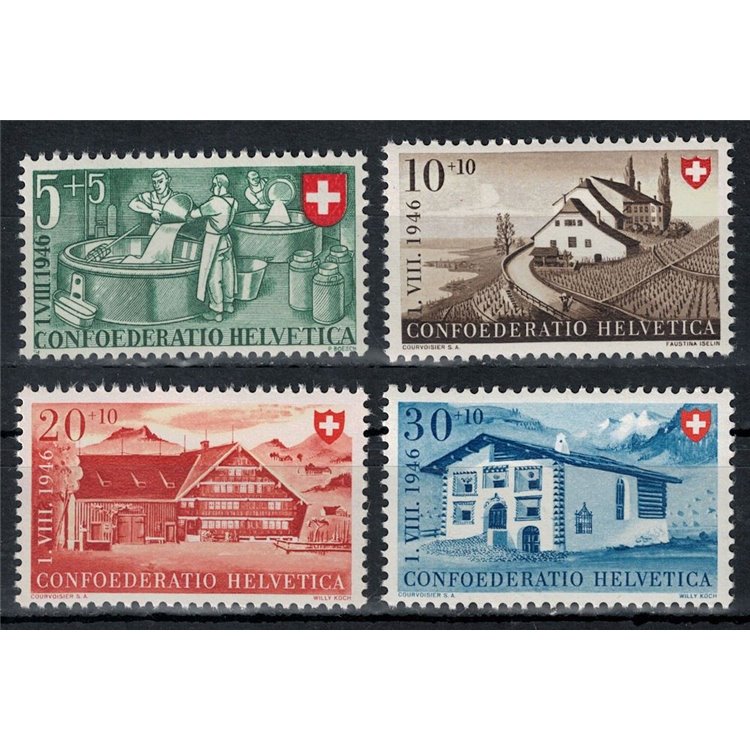 SVIZZERA 1946 Pro Patria 4v MNH**