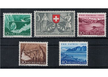 SVIZZERA 1953 Pro Patria 5v MNH**