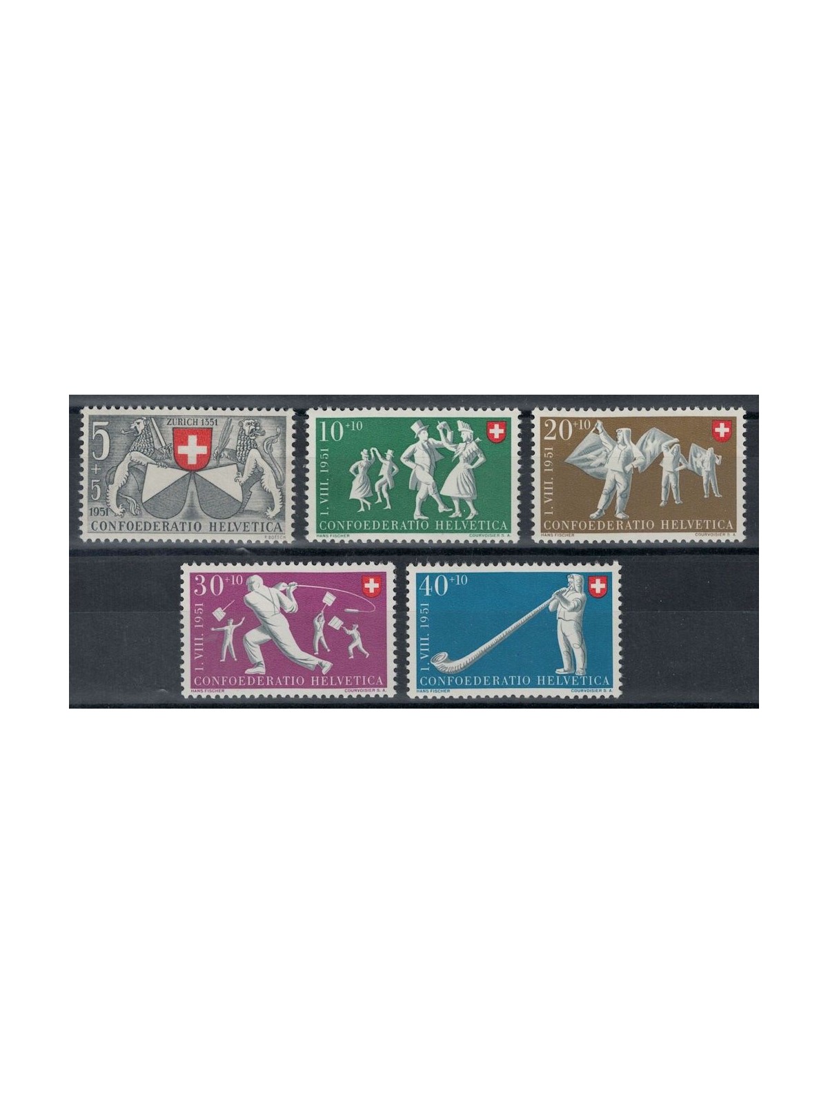 SVIZZERA 1951 Pro Patria 5v MNH**