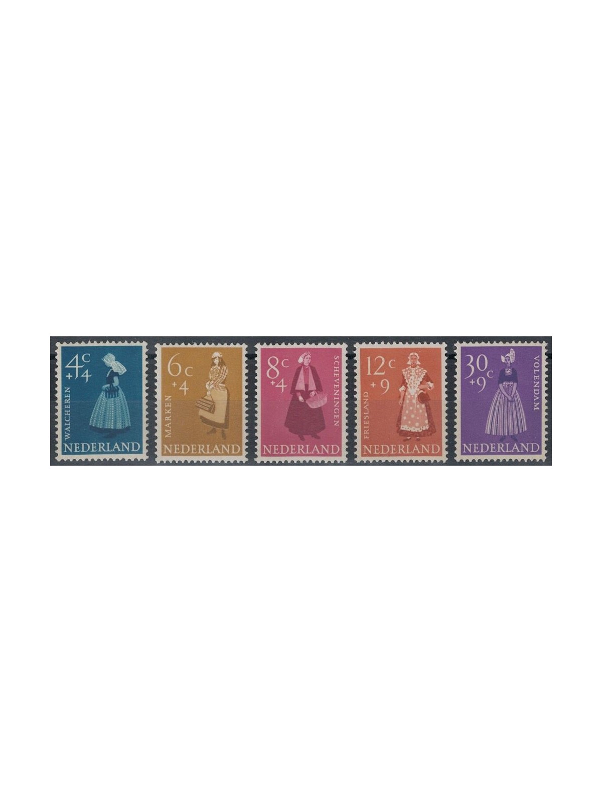 NETHERLANDS 1958 Charity, summer series, regional costumes 5v MNH**