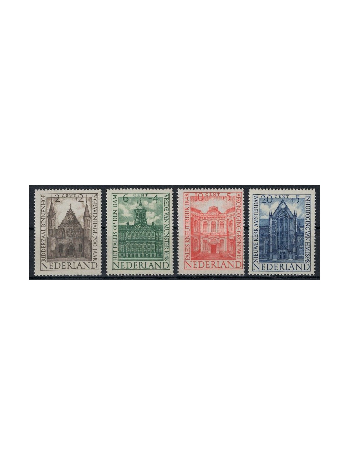 NETHERLANDS 1948 Charity, summer series, buildings 4v MNH**