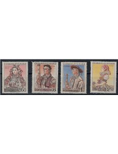CECOSLOVACCHIA 1955 Costumi tradizionali (I) 4v MH*