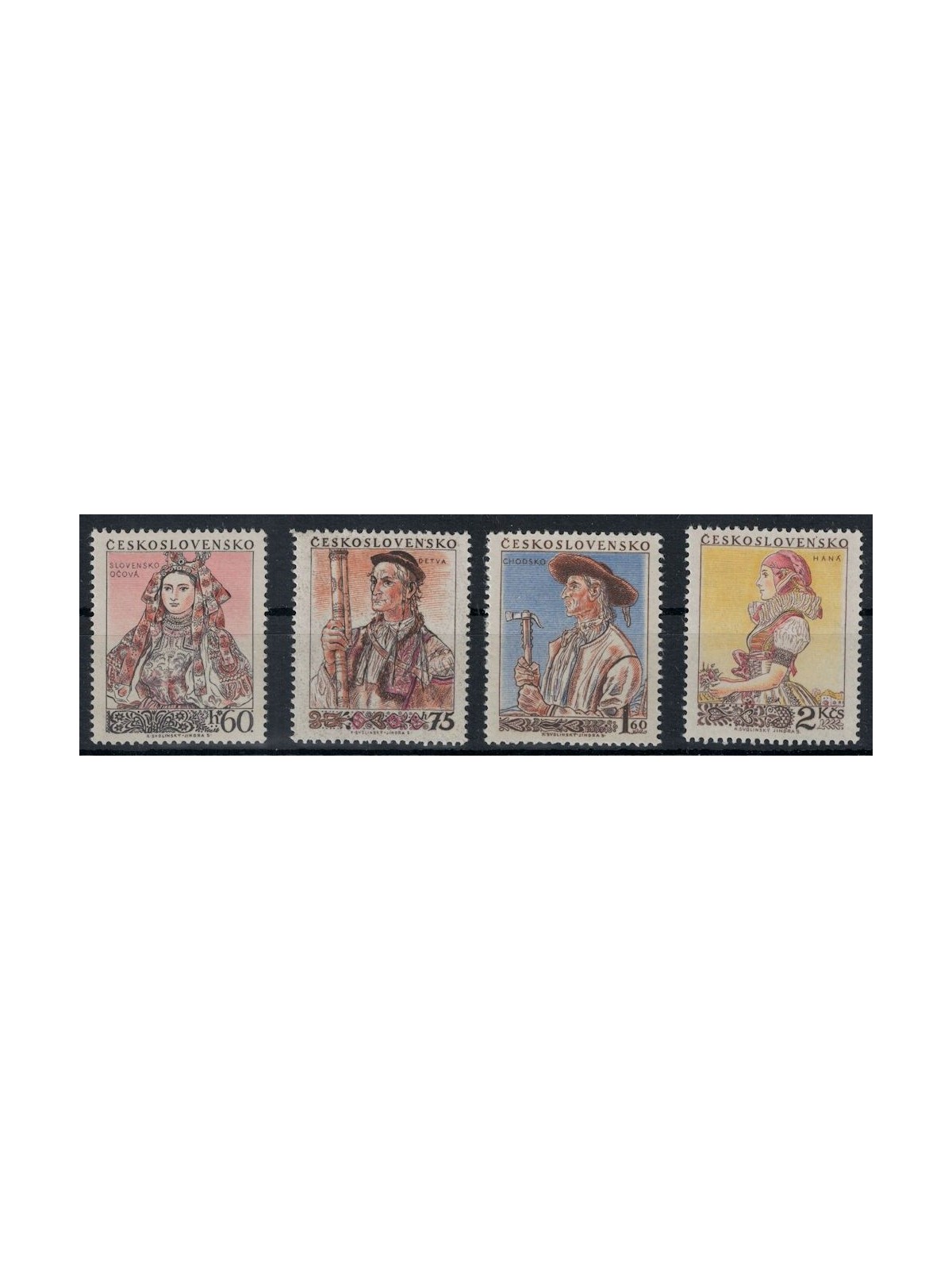 CZECHOSLOVAKIA 1955 Traditional costumes (I) 4v MH*