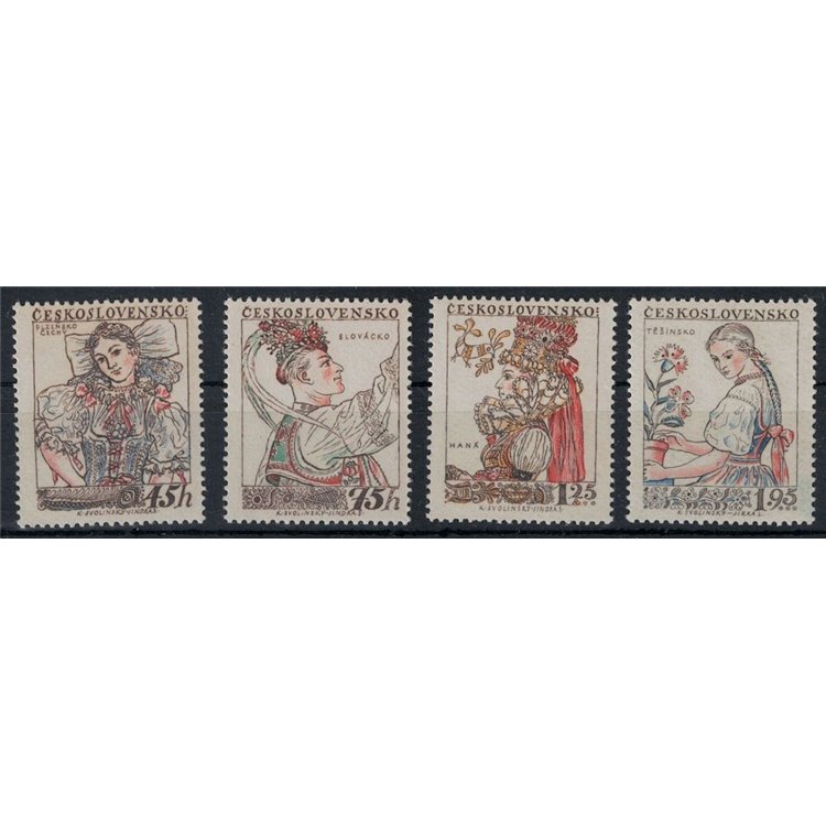 CZECHOSLOVAKIA 1957 Traditional costumes (III) 4v MNH**