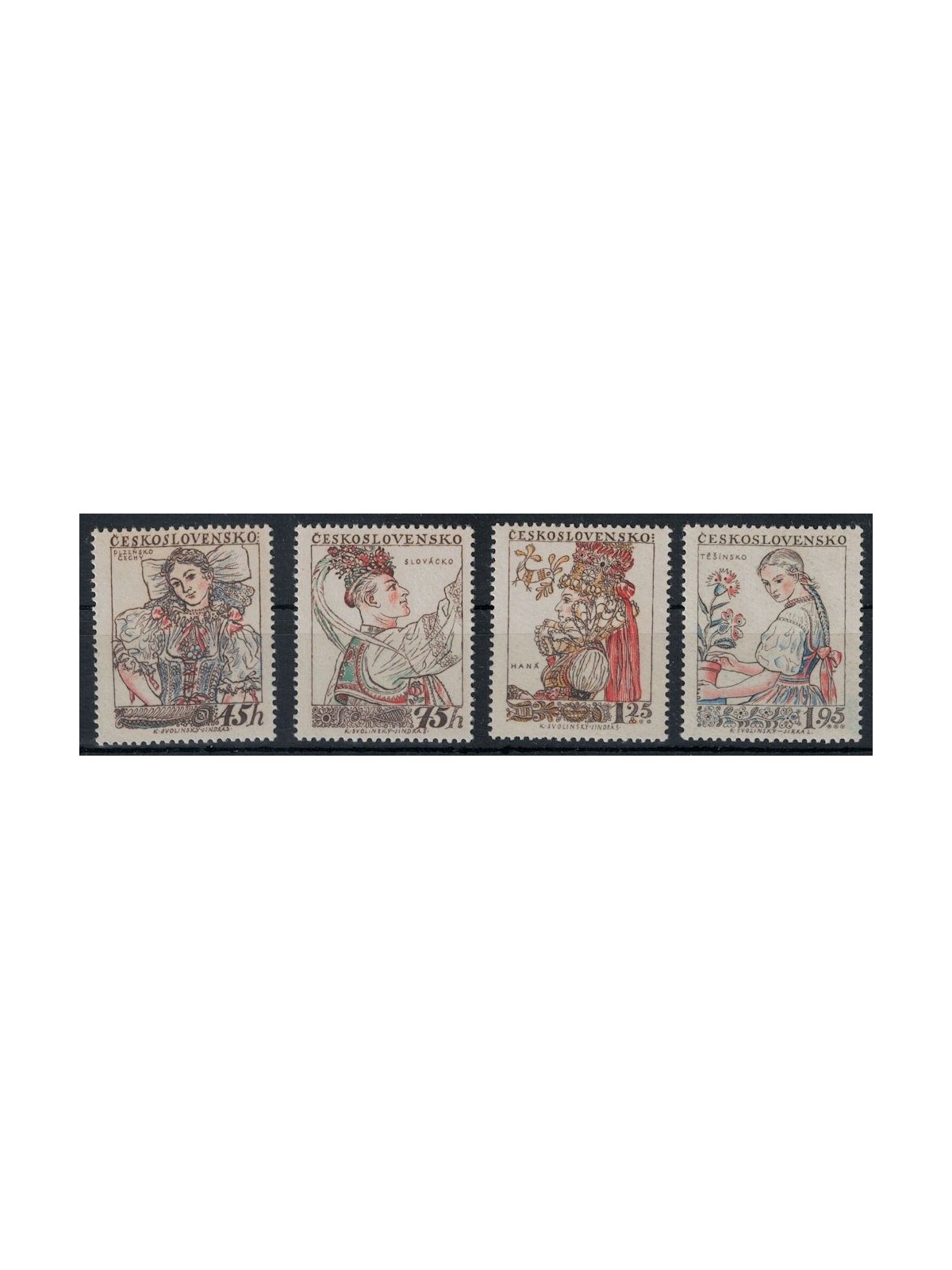 CZECHOSLOVAKIA 1957 Traditional costumes (III) 4v MNH**