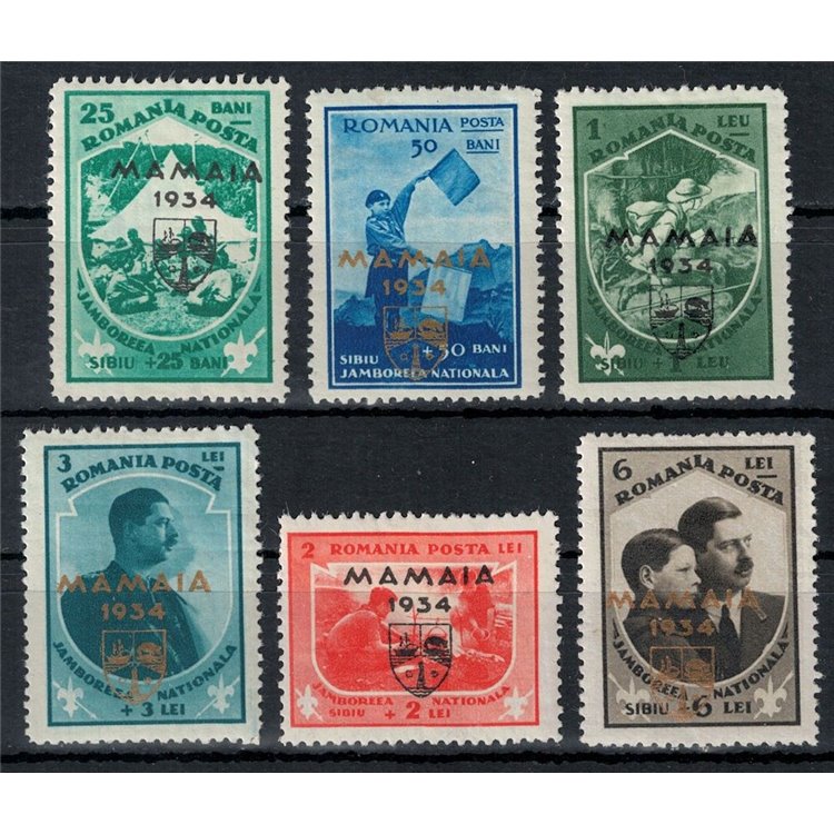ROMANIA 1934 Accampamento di scout 6v MH*