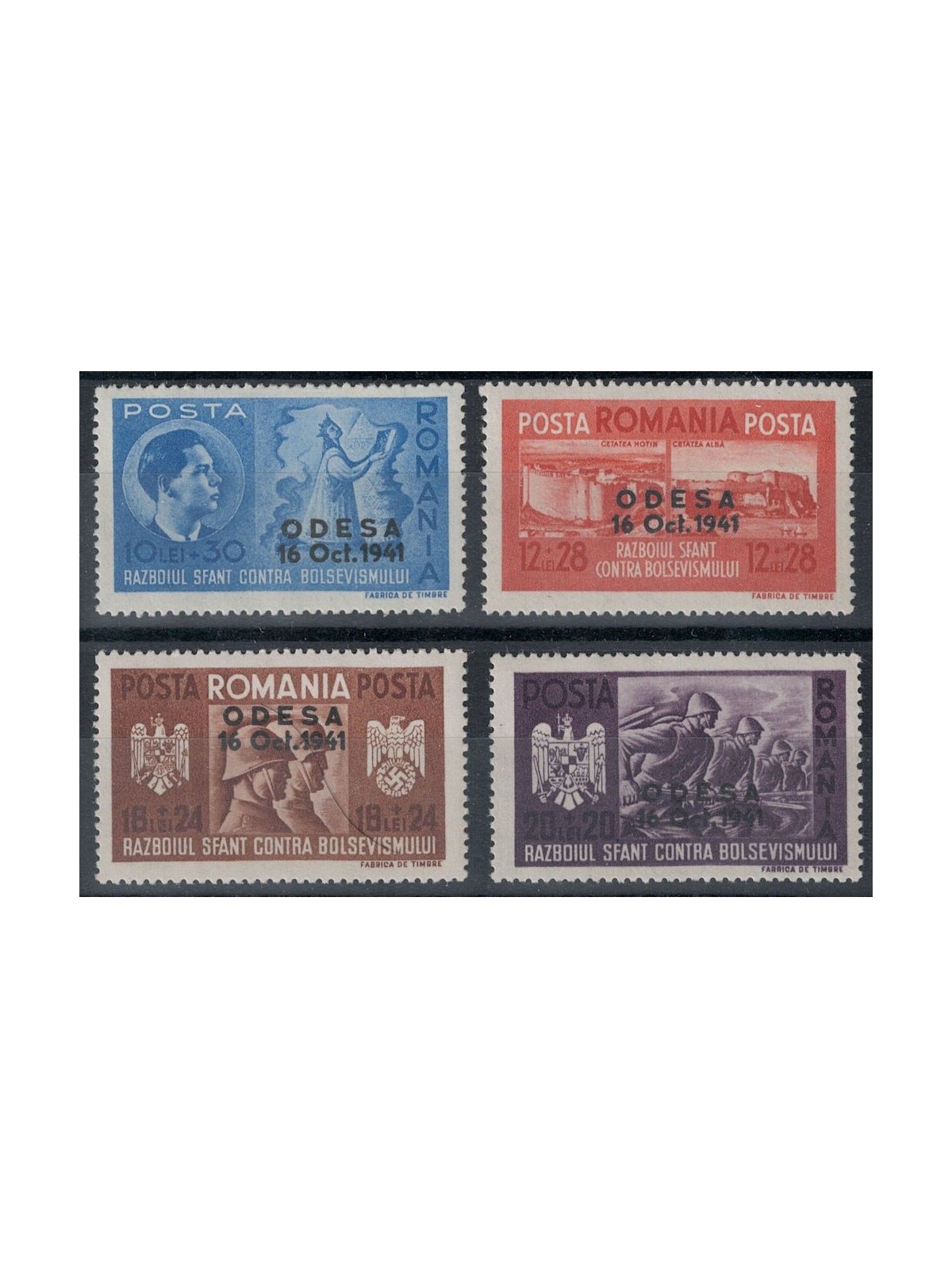 ROMANIA 1941 Conquest of Odessa 4v MNH**