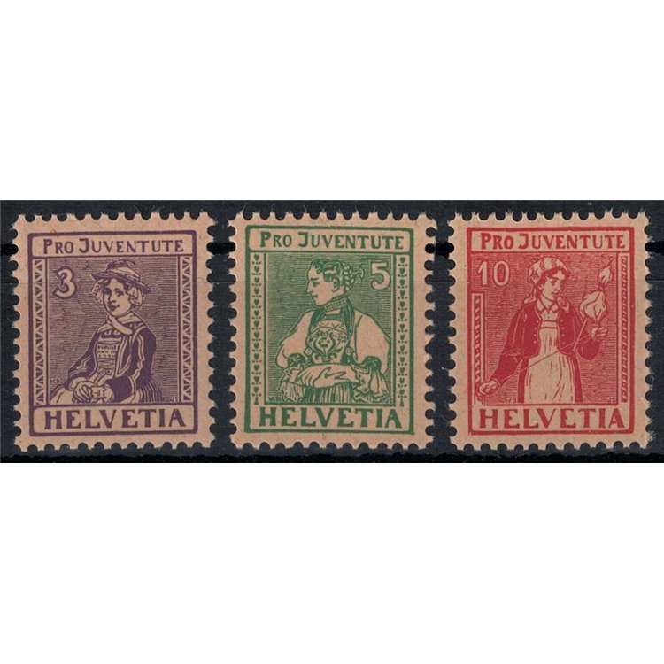 SWITZERLAND 1917 Pro Juventute 3v MNH**