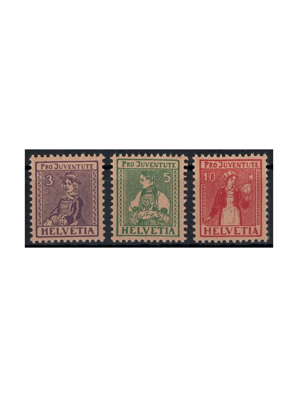 SWITZERLAND 1917 Pro Juventute 3v MNH**