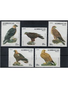 AZERBAIJAN 1994 Fauna, uccelli rapaci 5v MNH**