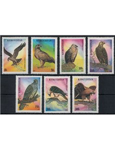 KIRGHIZISTAN 1995 Fauna, uccelli rapaci 7v MNH**