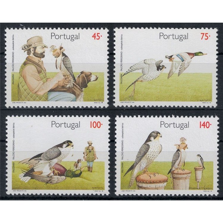 PORTOGALLO 1994 Protezione della natura, arte del falconare 4v MNH**