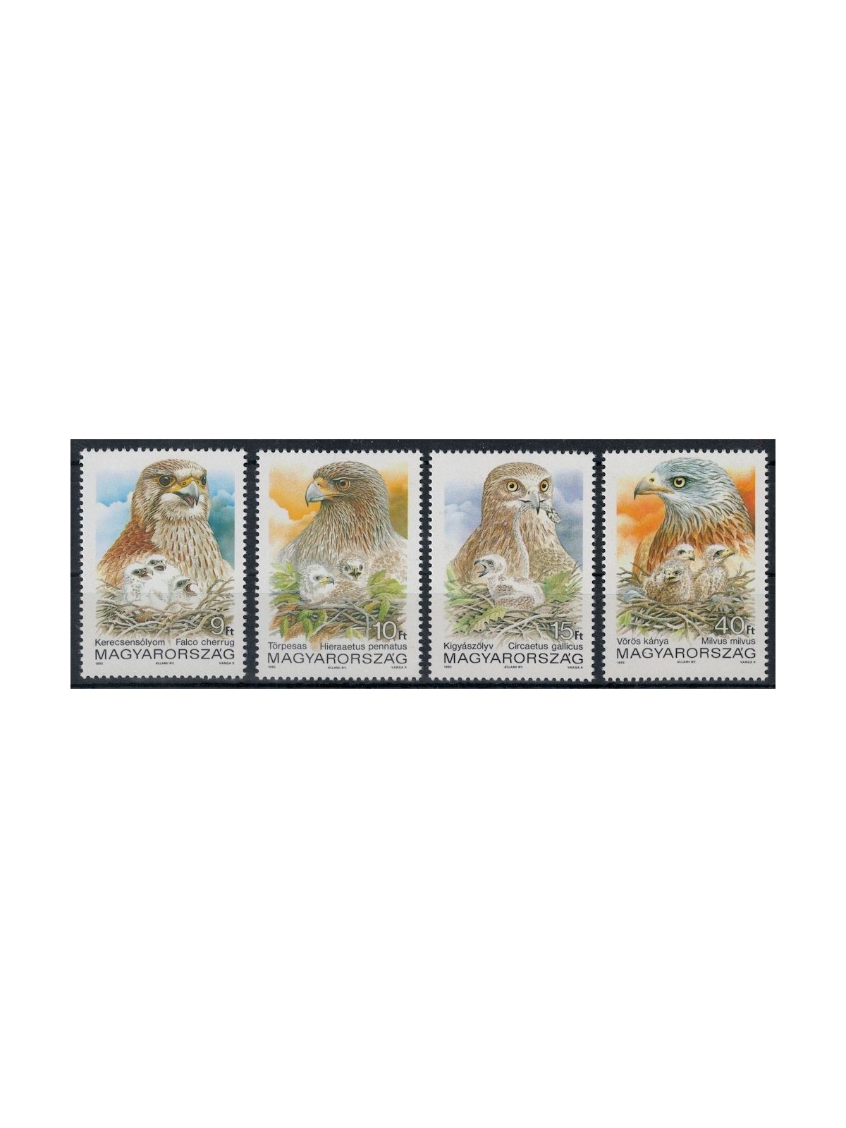 HUNGARY 1992 Nature and Environment, Birds of Prey 4v MNH**