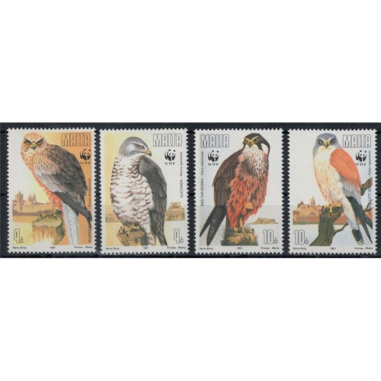 MALTA 1991 Protezione della fauna, rapaci 4v MNH**
