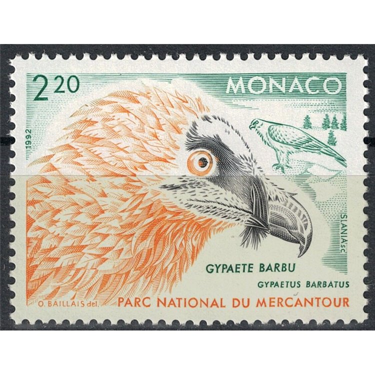 MONACO 1992 Fauna, birds of prey MNH**