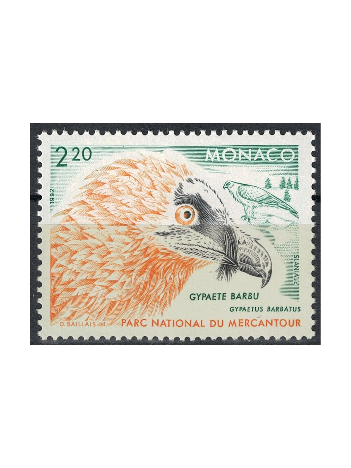 MONACO 1992 Fauna, uccelli rapaci MNH**
