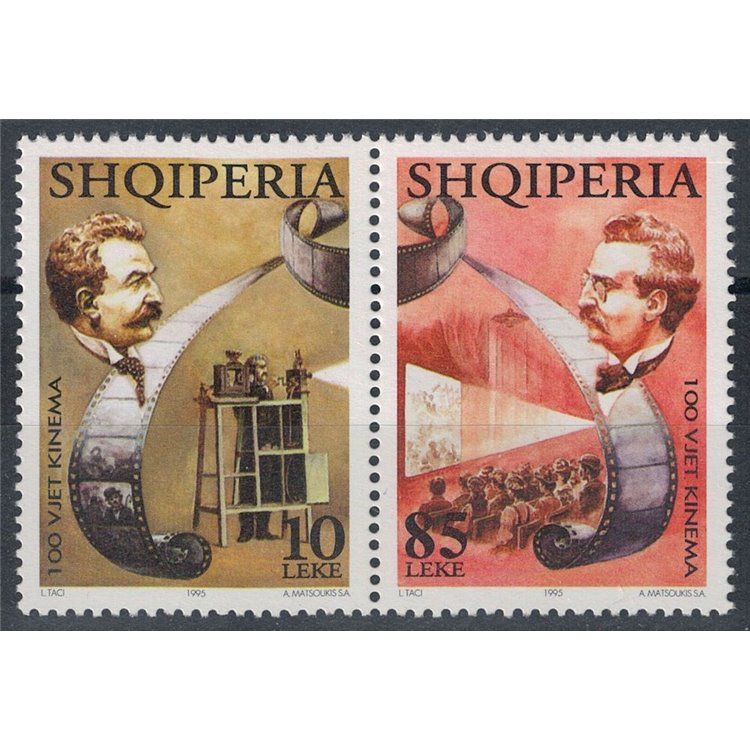 ALBANIA 1995 Centenary of cinema 2v MNH**