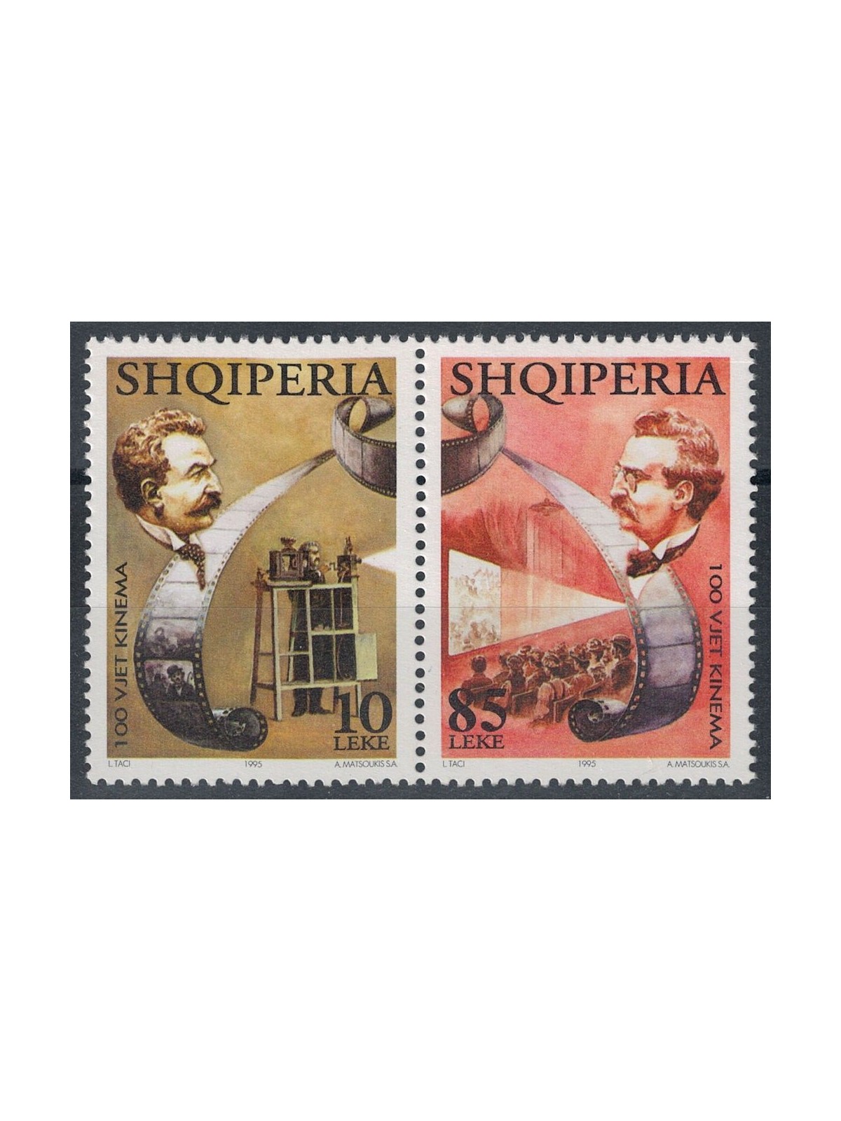 ALBANIA 1995 Centenary of cinema 2v MNH**