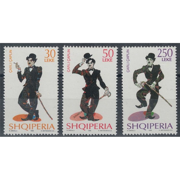 ALBANIA 1999 Charlie Chaplin 3v MNH**