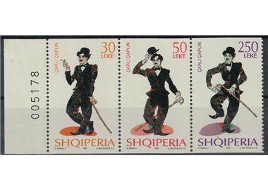 ALBANIA 1999 Charlie Chaplin (from booklet) 3v MNH**
