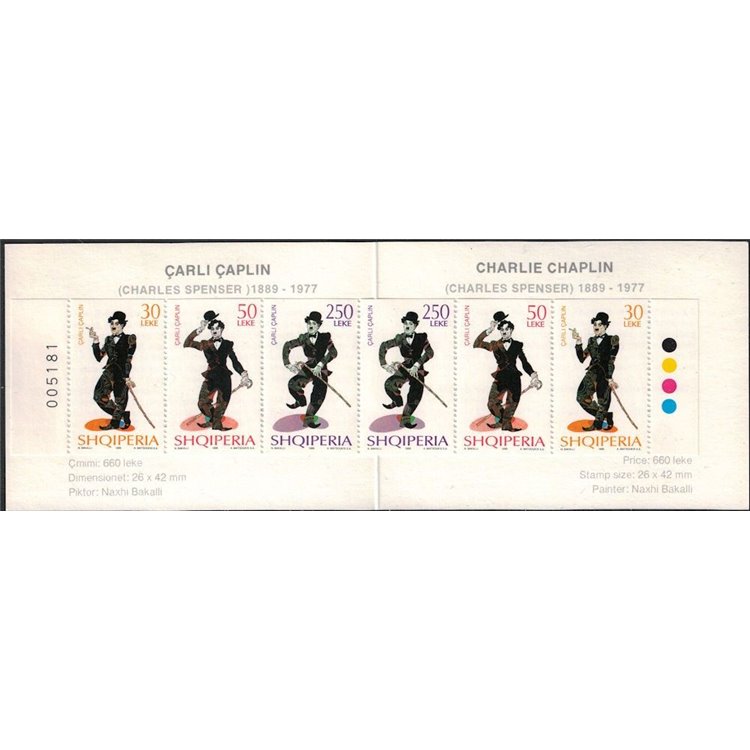 ALBANIA 1999 Charlie Chaplin booklet MNH**