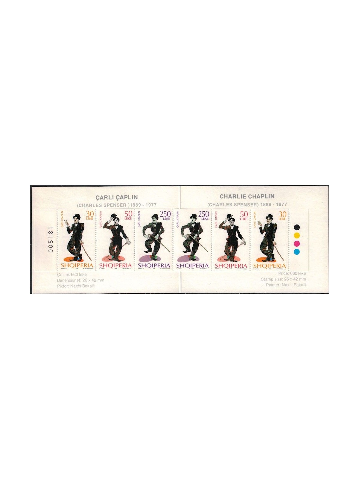ALBANIA 1999 Charlie Chaplin booklet MNH**